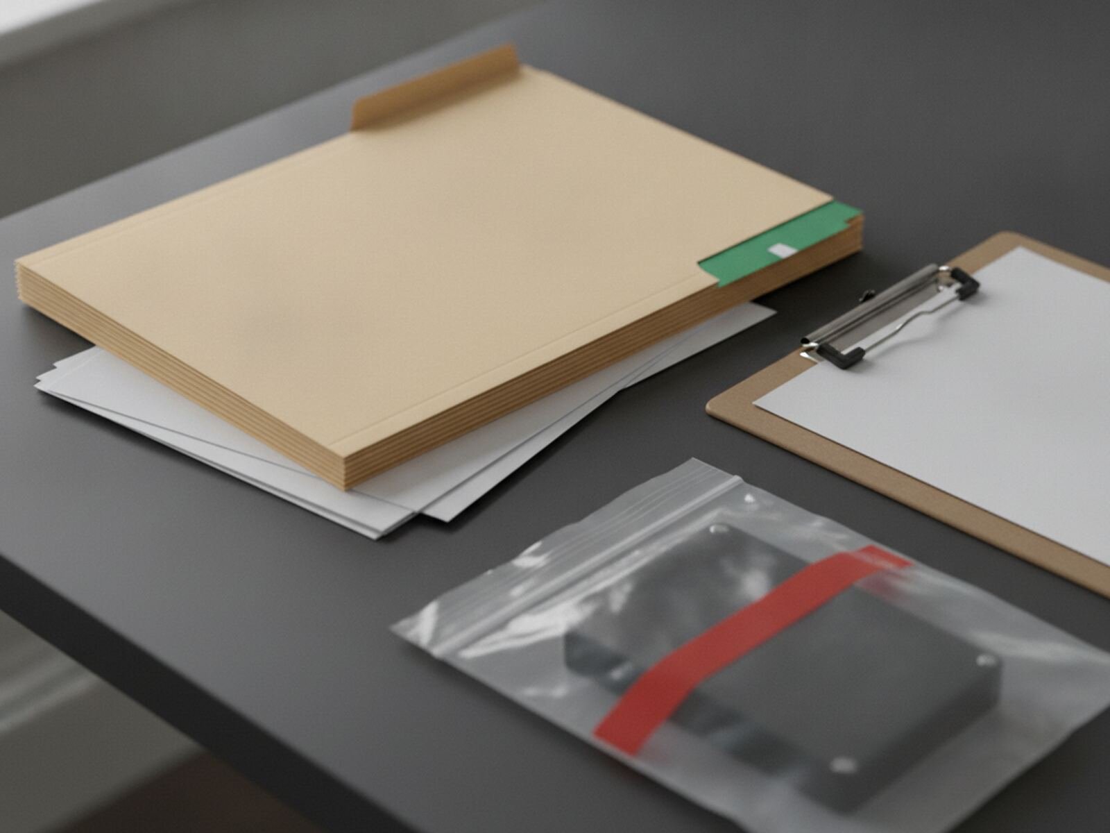 Chain-of-custody documentation still life