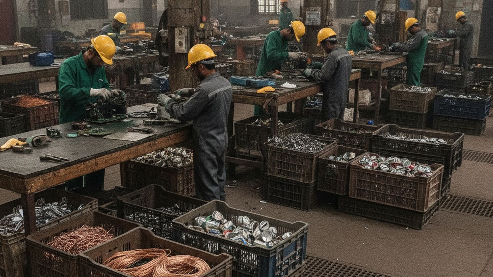 Recycling plant shop floor